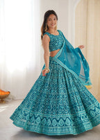 Lehenga Mart Designer Indian Wedding Lehenga Choli-Blue - Distacart