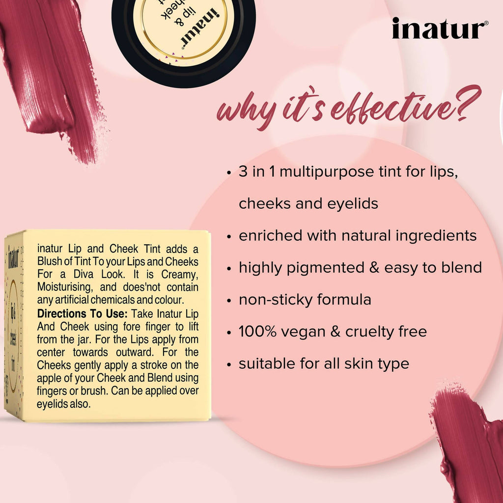 Inatur Lip and Cheek Tint Coral - Distacart