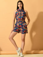 Myshka Women's Multi Printed Top With Shorts