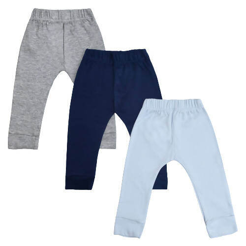 Cuddle Care Comfort Jogger Pants for Kids Pack of 3- Dark Blue, Light Blue & Grey