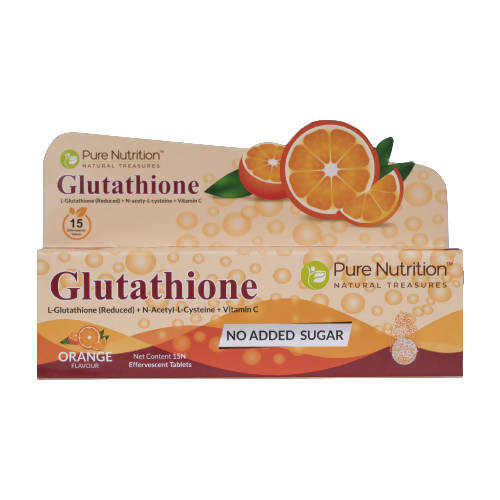 Pure Nutrition Glutathione 500mg with Vitamin C & Saffron Effervescent Tablets