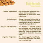Bodyherbals Hydrating, Hand Made Honey Almond Bathing Bar