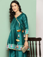 Ahalyaa Women's Traditional Wear Co-ods - Green - Distacart