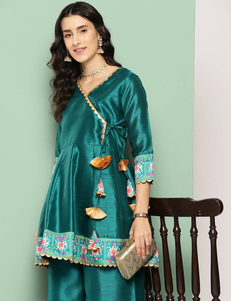 Ahalyaa Women's Traditional Wear Co-ods - Green - Distacart
