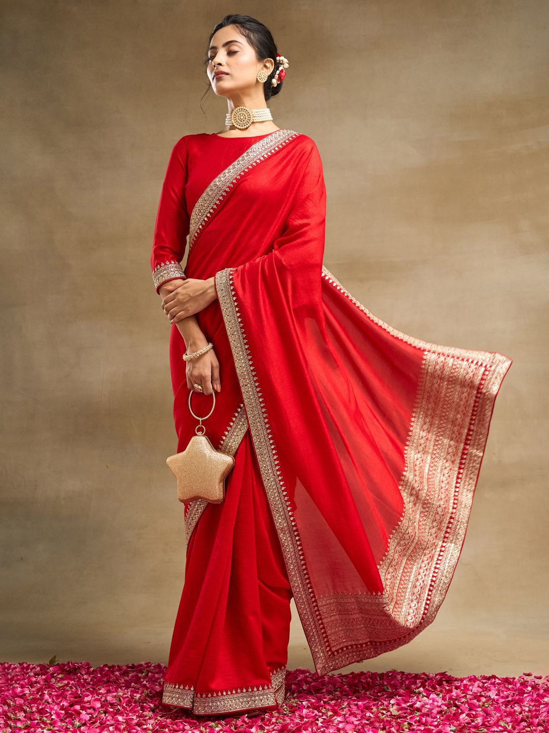 kasee Solid Embroidered Pure Silk Saree - Distacart