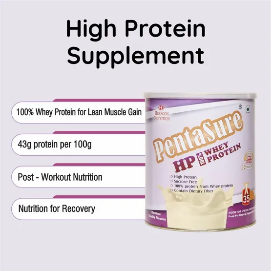 PentaSure HP Whey Protein Powder - Banana & Vanilla Flavor - Distacart