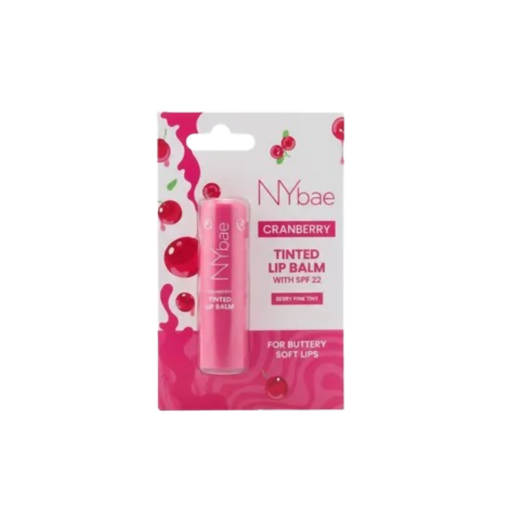 NY Bae Cranberry Tinted Lip Balm with SPF 22 Rich Berry Pink Tint - Distacart