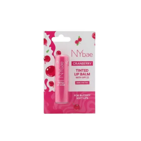 NY Bae Cranberry Tinted Lip Balm with SPF 22 Rich Berry Pink Tint
