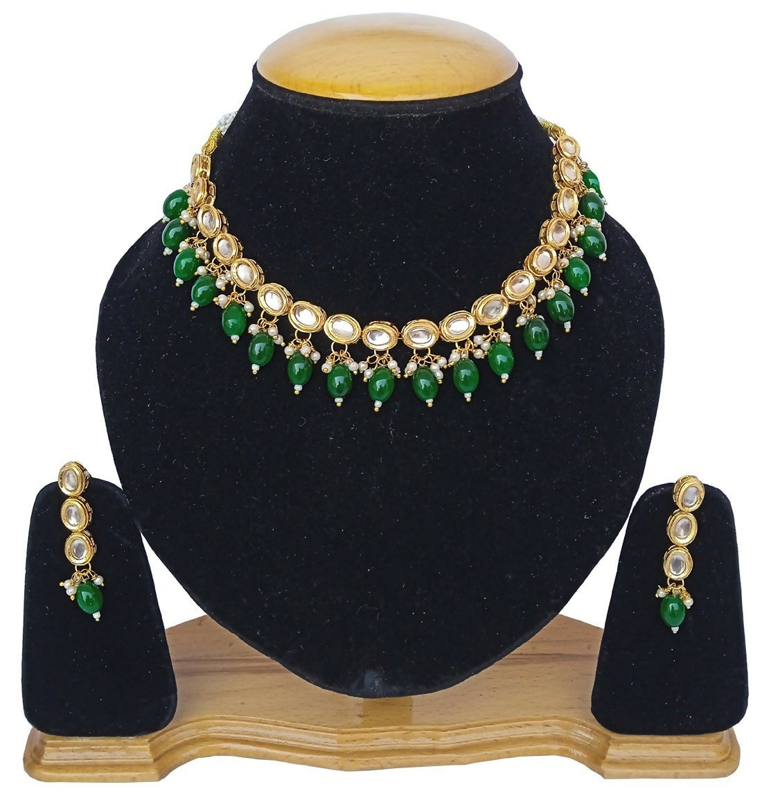 Joban Fashion Green kundan work Necklace Set