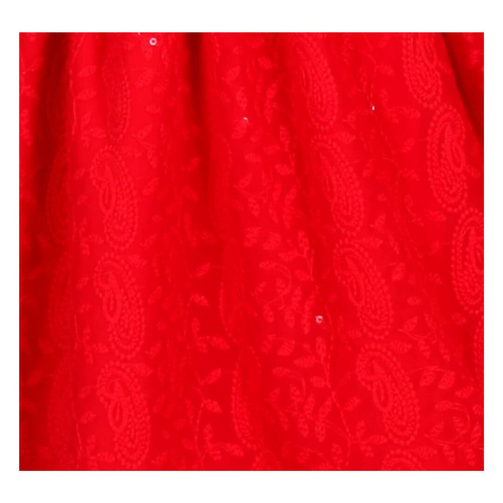 Akarshan viscose Lukhnowi Chikankari Anarkali kurta with Leggings - Red