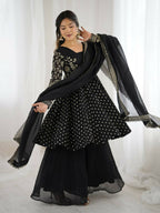 Teeya Creation Black Color Embroidery Work Wedding Wear Salwar Suit - Distacart