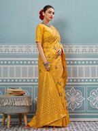 Shree Shyam Fashion Yellow Silk Saree - Distacart