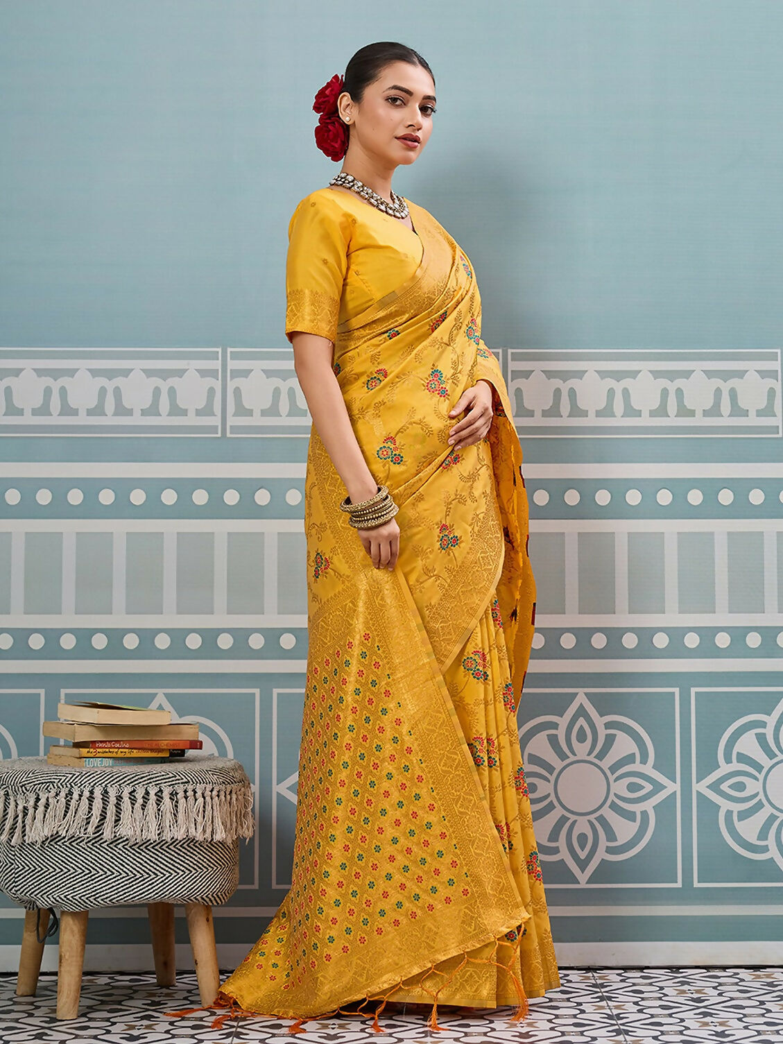 Shree Shyam Fashion Yellow Silk Saree - Distacart