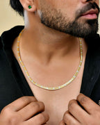 VOJ Dual Toned Self Designed Gold-Polished Chain For Men