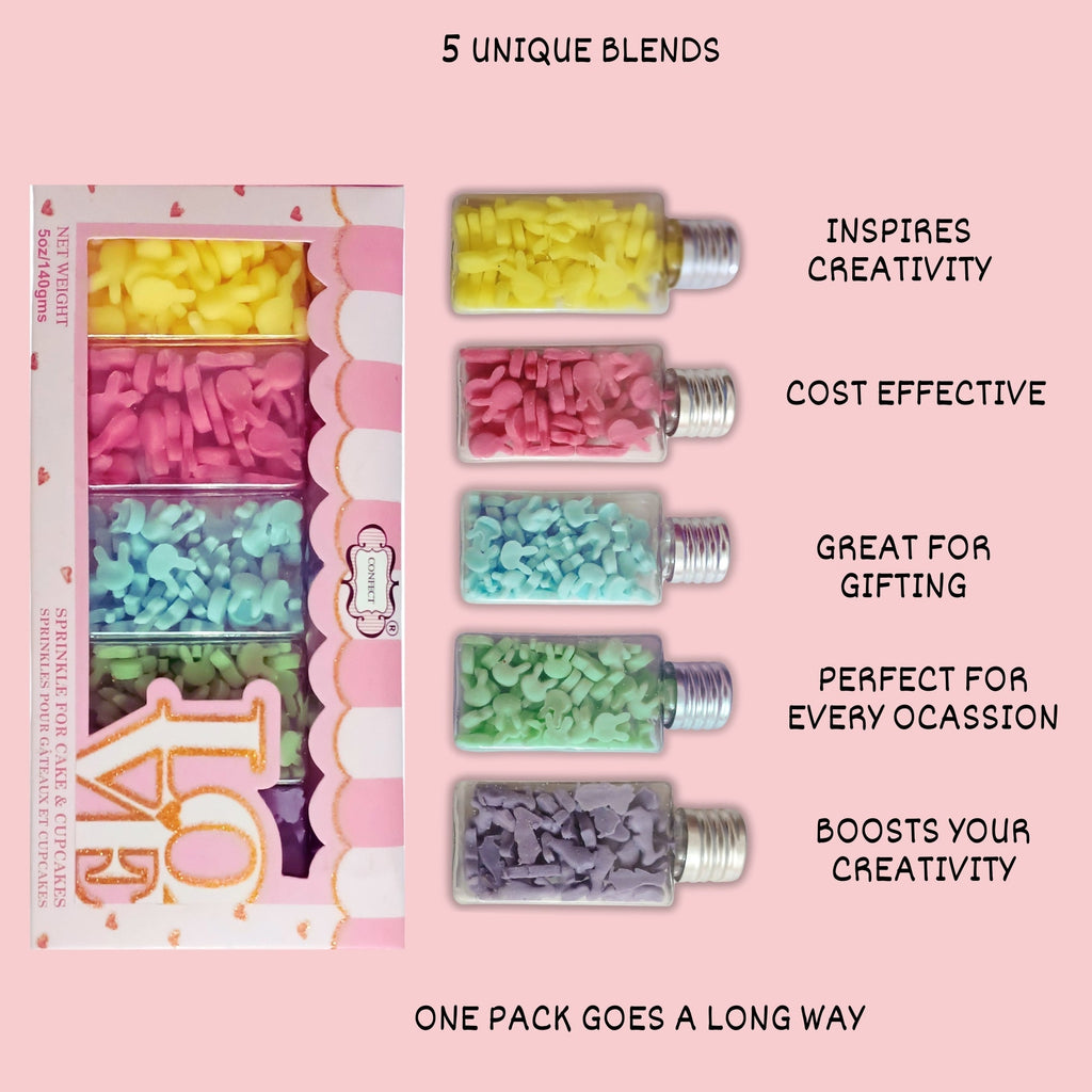 confect easter sprinkles edible edible sprinkles mix for baking cake decorative pack of 5 100gms