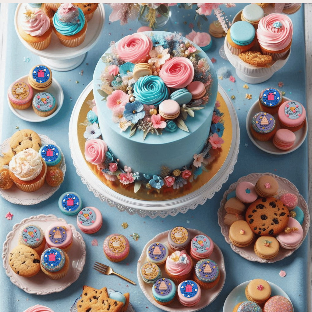 confect happy anniversary toppers for cakes cupcakes cake decorations supplies 100gms ct 12