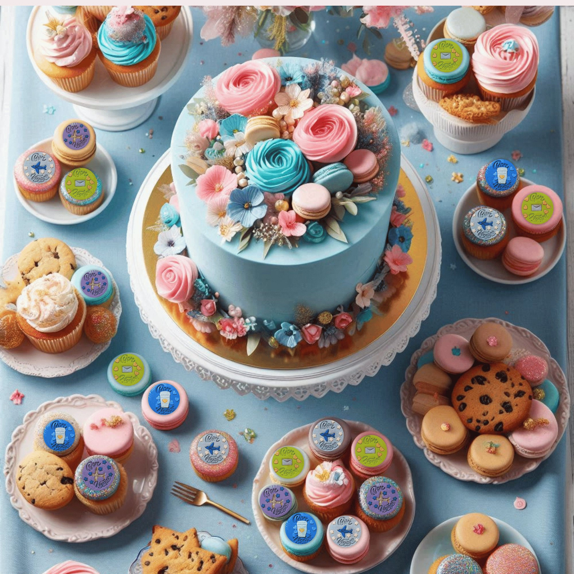 confect bon voyage toppers edible cupcake topper cake decorations supplies 100gms ct 11