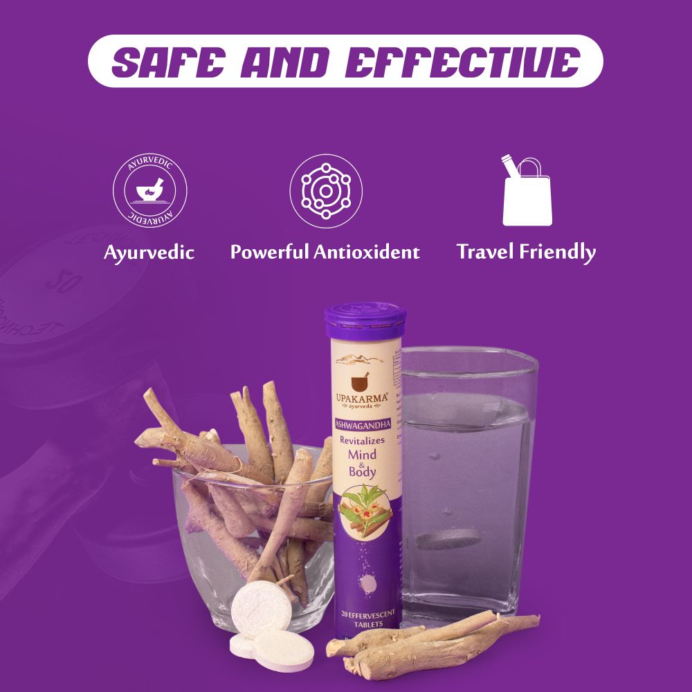 Upakarma Ayurveda Ashwagandha Effervescent Tablets - Distacart