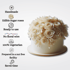 sugar roses for cake cupcake decoration ivory 120 gms