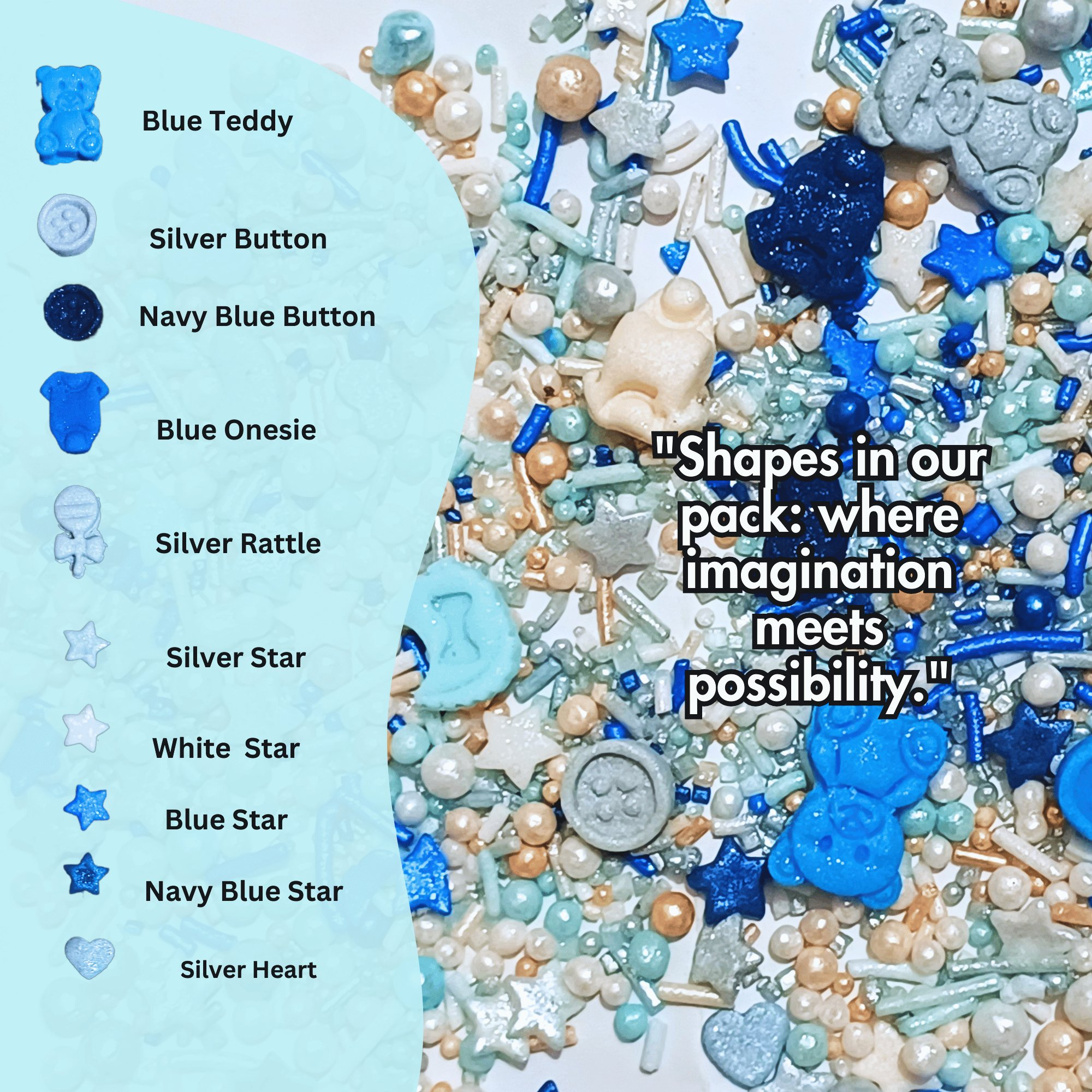 confect boys baby shower sprinkles baby blue sprinkles for cake cupcake decorating pack of 5 baby shower 27