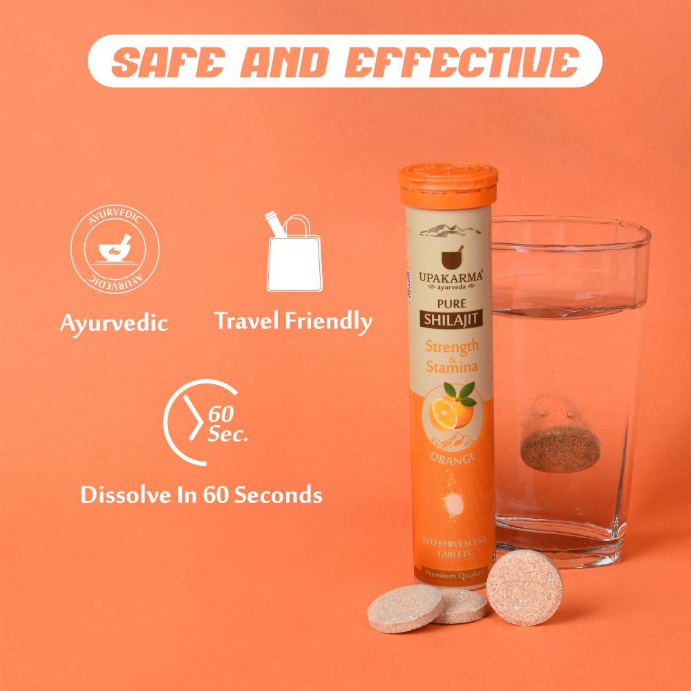 Upakarma Ayurveda Pure Sj Effervescent Tablets - Orange - Distacart