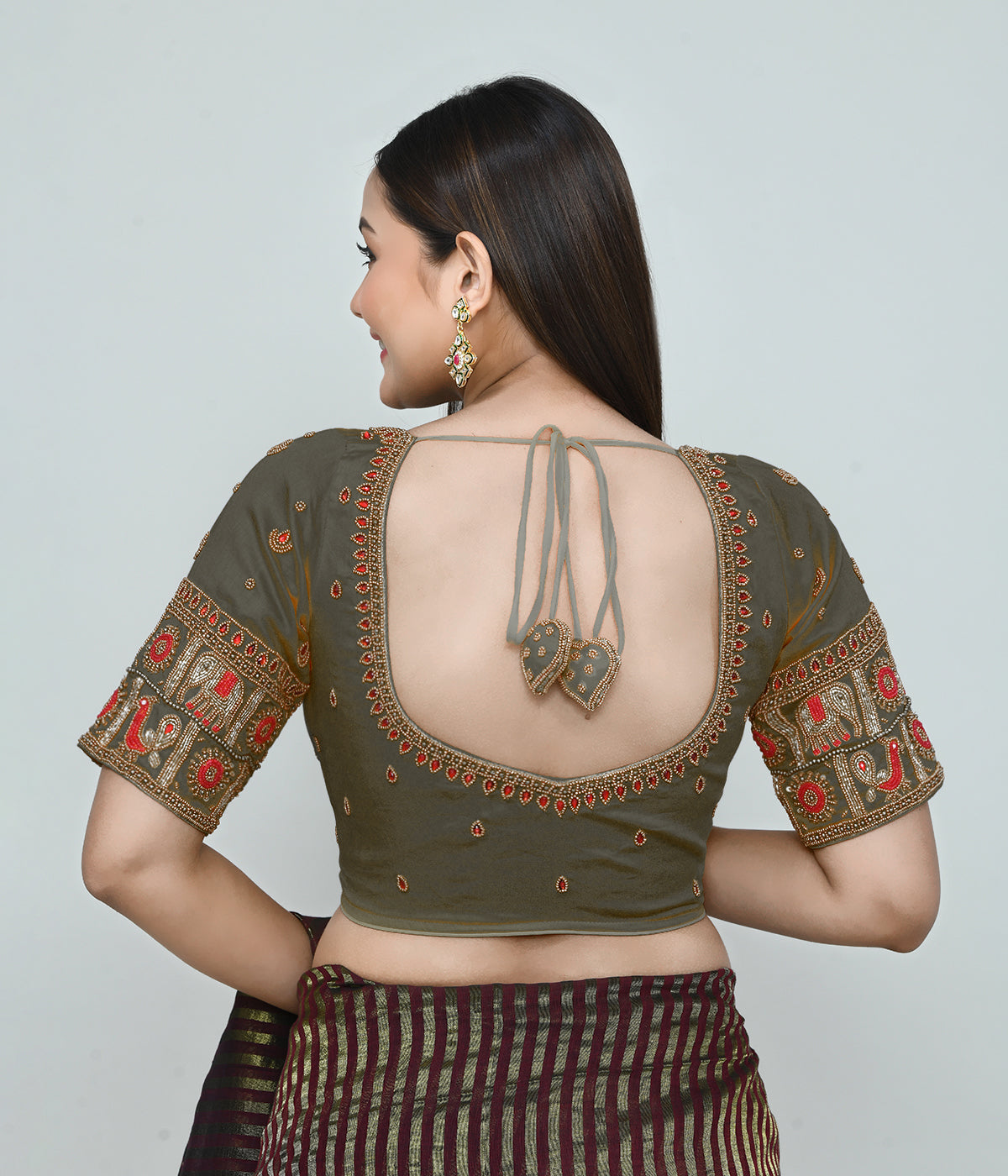 Joban Fashion Women's Green Embroidered Stitched Blouse - Distacart