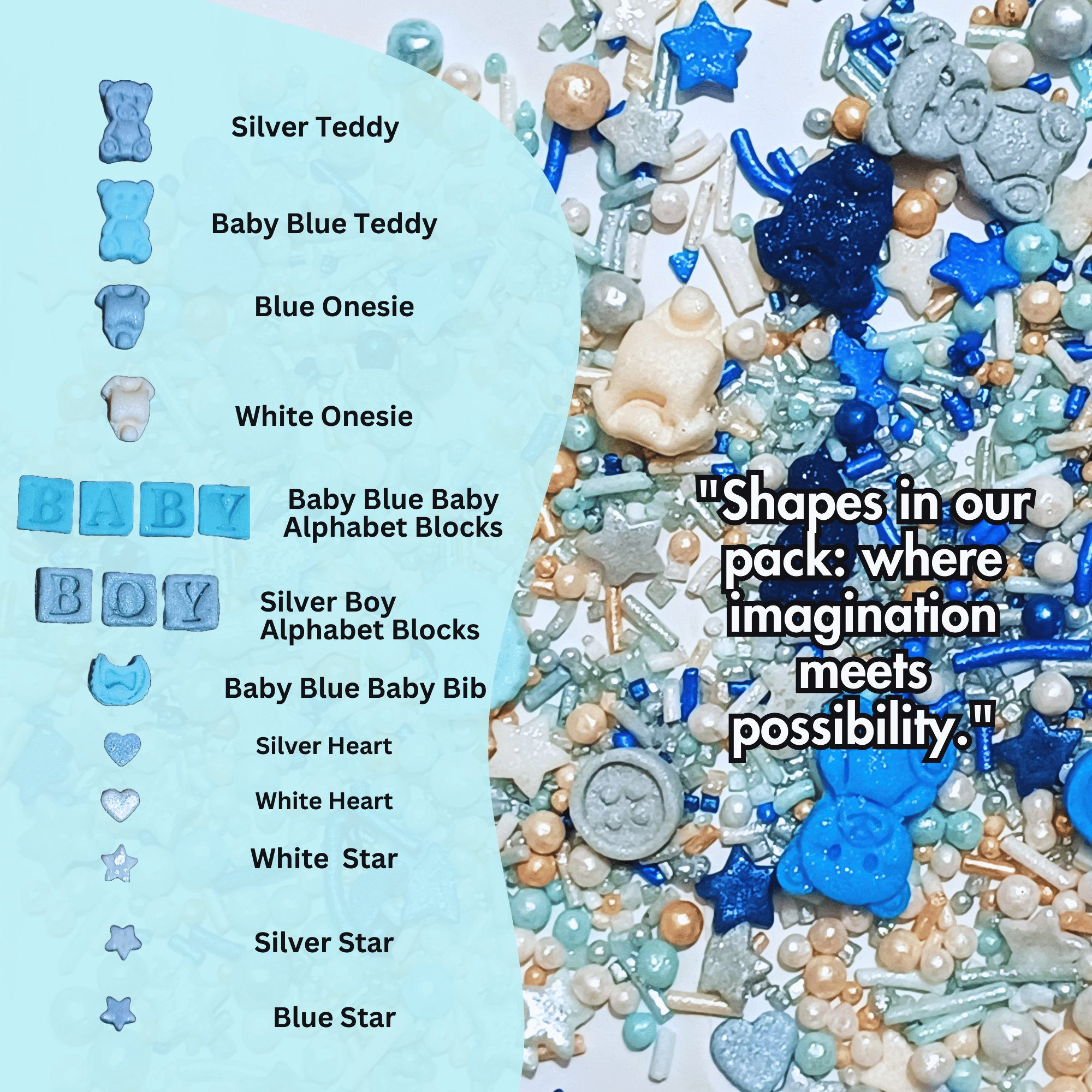 confect boys baby shower sprinkles edible sprinkles assorted pack of 5 baby shower 25