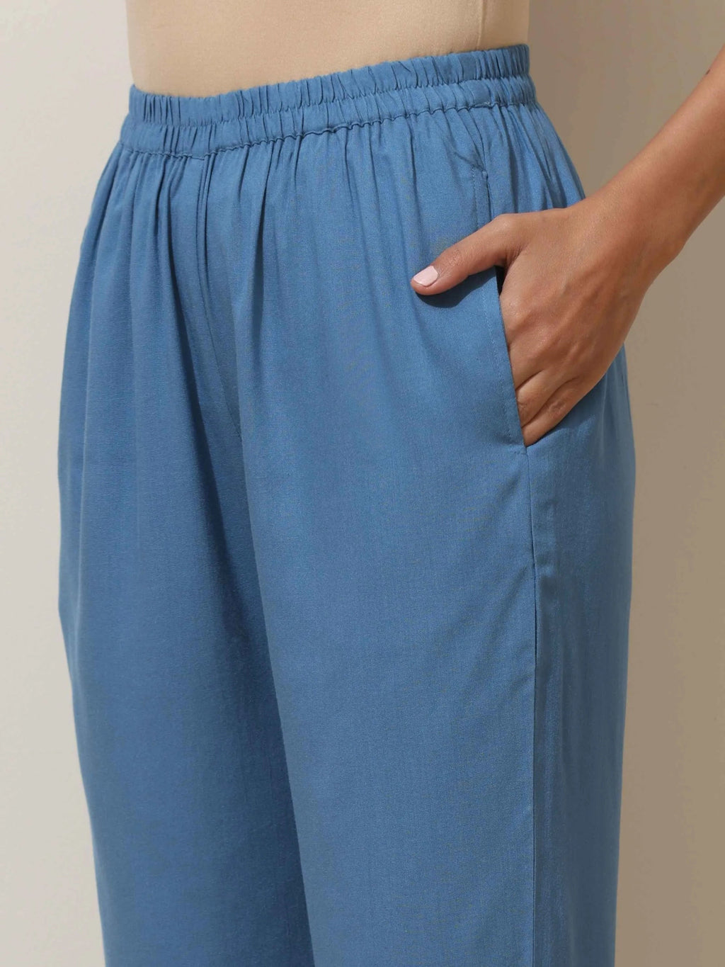 trueBrowns Blue Viscose Kurta Pant Set - Distacart