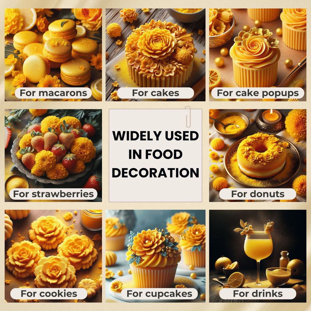 marigold yellow edible luster dust 5 gms