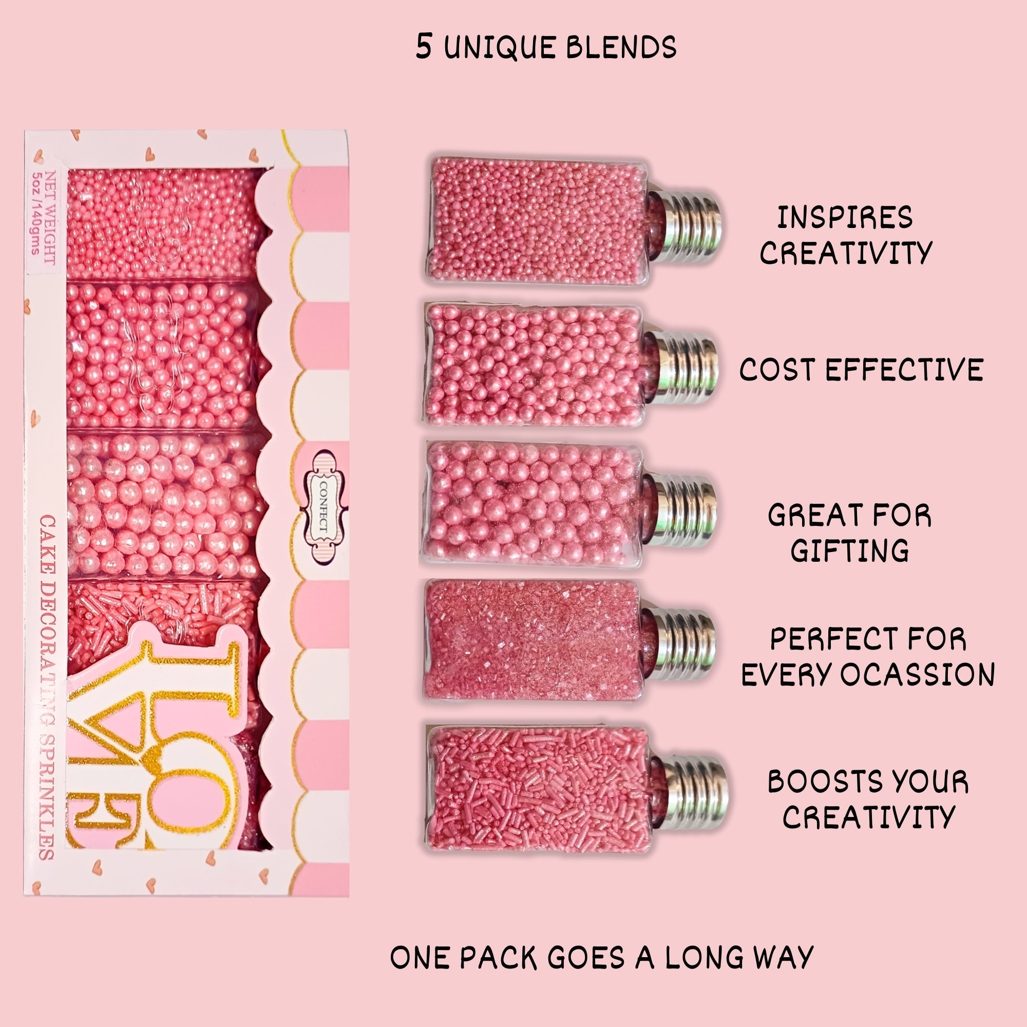 confect sprinkles for cakes cupcakes decoration usp 27baby pink