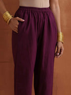 trueBrowns Pink Metallic Flared Anarkali Kurta Set - Distacart