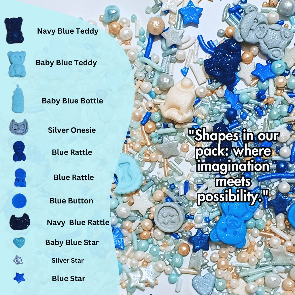 confect boys baby shower sprinkles edible sprinkles assorted pack of 5 baby shower 30