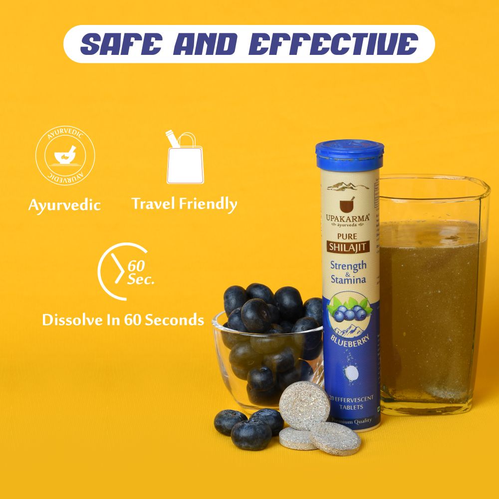 Upakarma Ayurveda Pure Sj Effervescent Tablets - Blueberry - Distacart