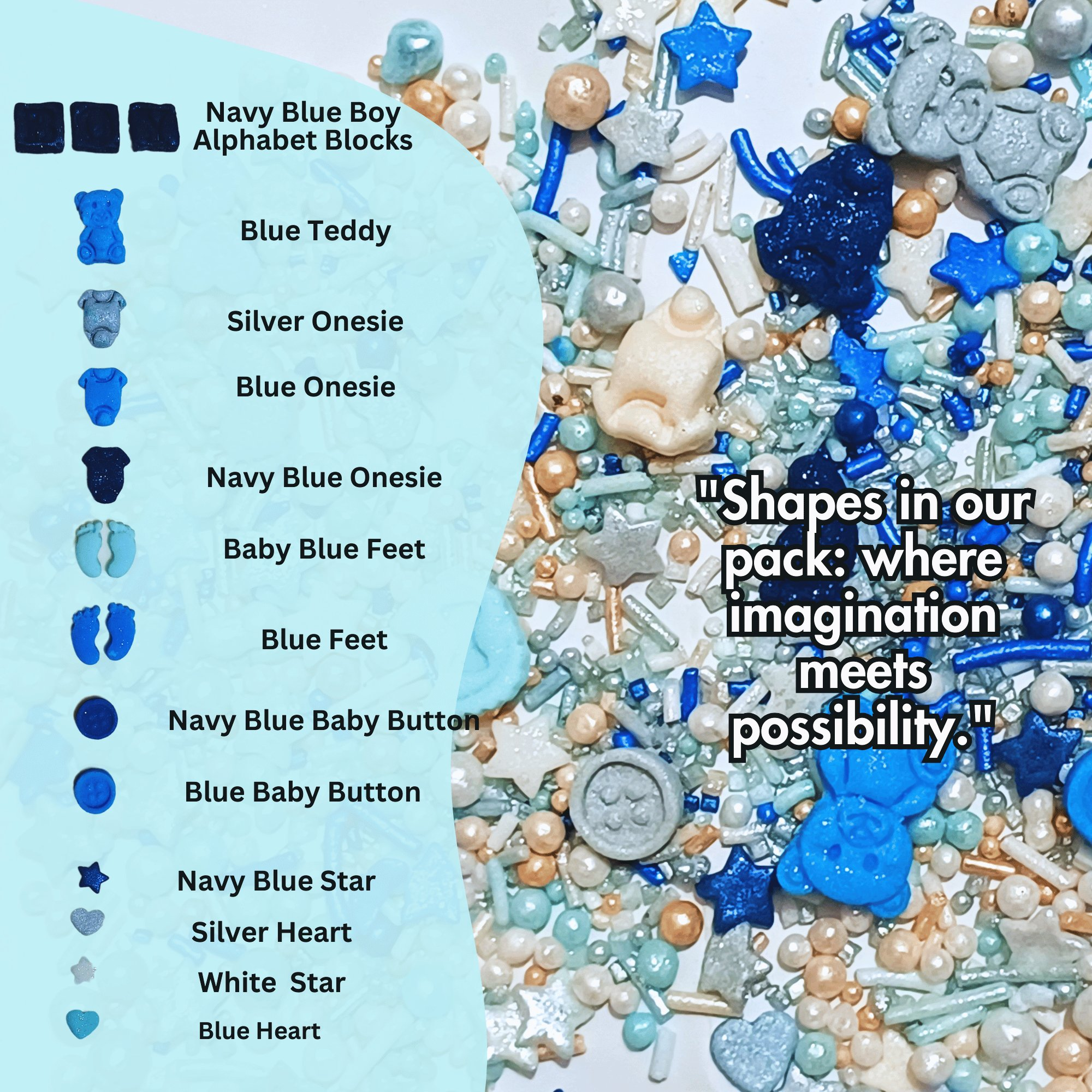 confect boys baby shower sprinkles gender reveal sprinkles edible sprinkles assorted pack of 5 baby shower 28