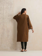 trueBrowns Brown Kashmiri Embroidered Woollen Phiran Kurta - Distacart