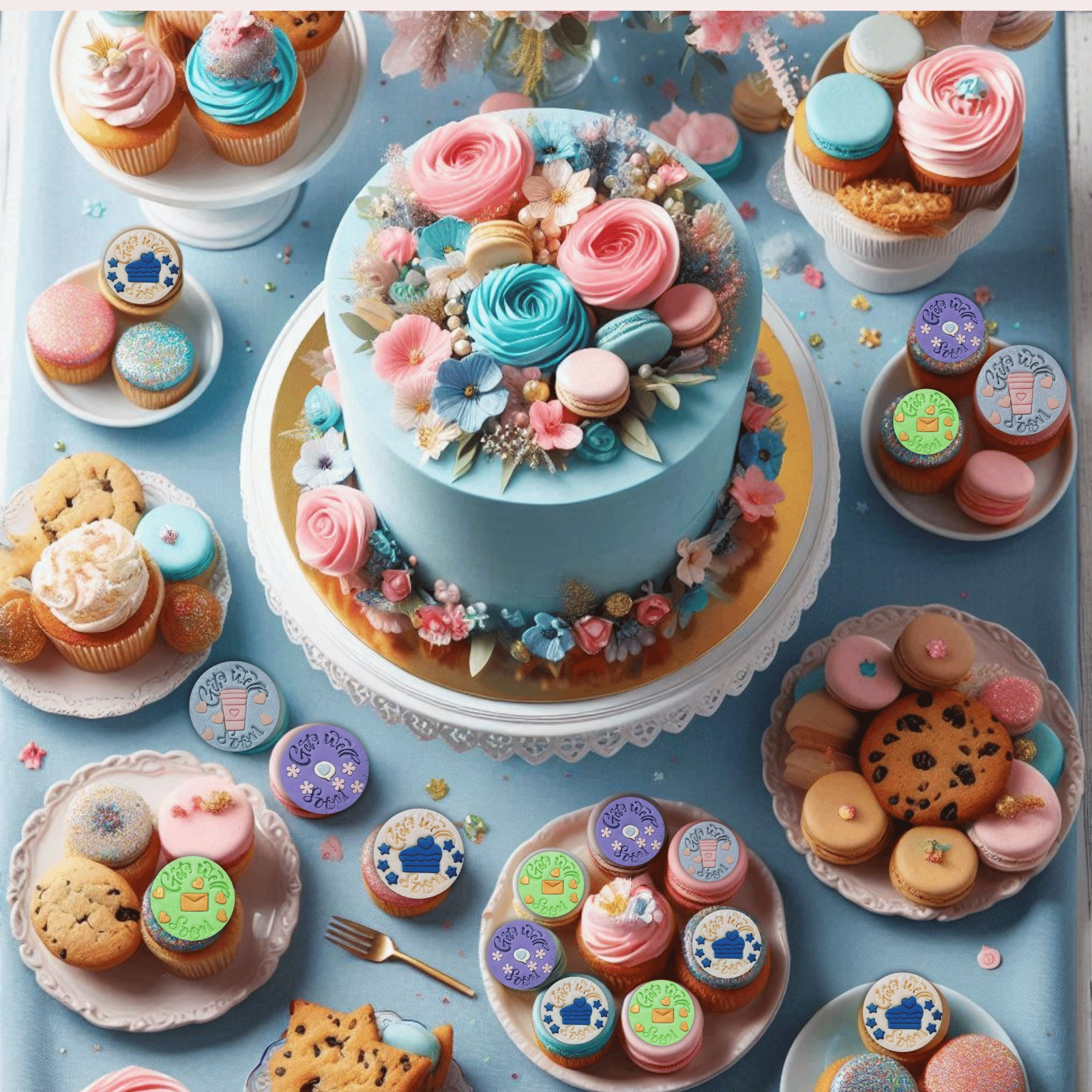 confect get well soon toppers for cakes cupcakes cake decorations supplies 100 gms ct 07