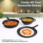The Indus Valley CASTrong Cast Iron Cookware Set: Tawa + Fry Pan + Wok Kadai, Kitchen set for Home, Pre-seasoned,100% Pure Cast Iron Cookware,Toxin-free Pots and Pans,Tadka Pan