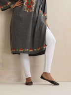 trueBrowns Grey Kashmiri Embroidered Woollen Phiran Kurta - Distacart