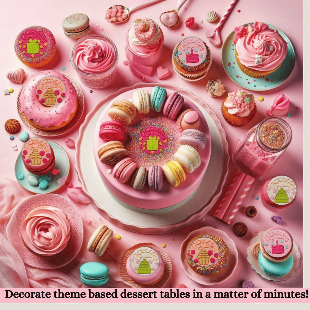 confect celebration toppers for cakes cupcakes celebration toppers for cupcake cake decoration 100gms ct 08