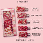 confect pink mini roses lips i silver hearts vermcelli and white pearls sprinkles for baking cake decorative baby shower sprinkles edible sprinkles mix pack of 5