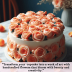 sugar roses for cake cupcake decoration peach 120 gms