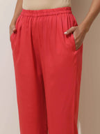 trueBrowns Coral Viscose Kurta Pant Set - Distacart