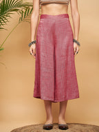 InWeave Women's Wine Lurex Short Pallazo Kurta Set