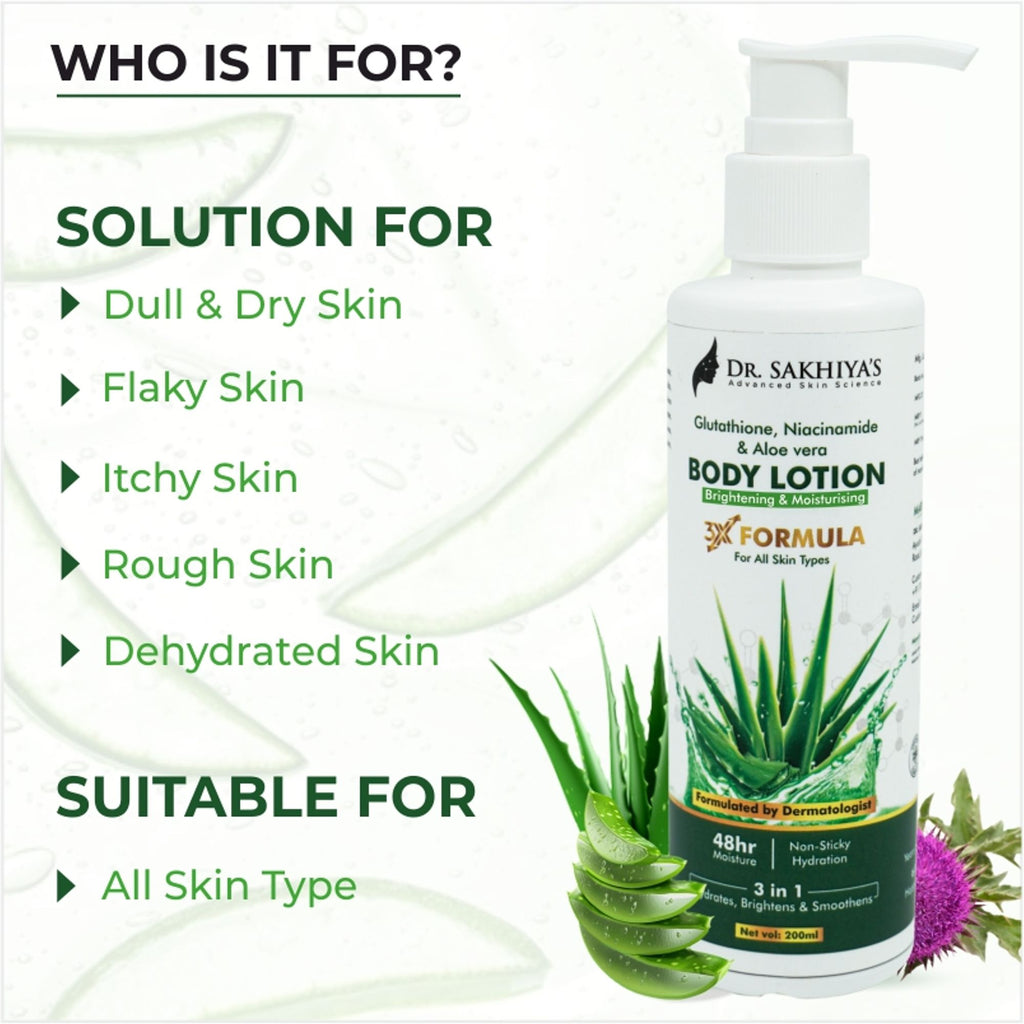 Dr.Sakhiya Body Lotion With Glutathione, Niacinamide & Aloe Vera - Distacart