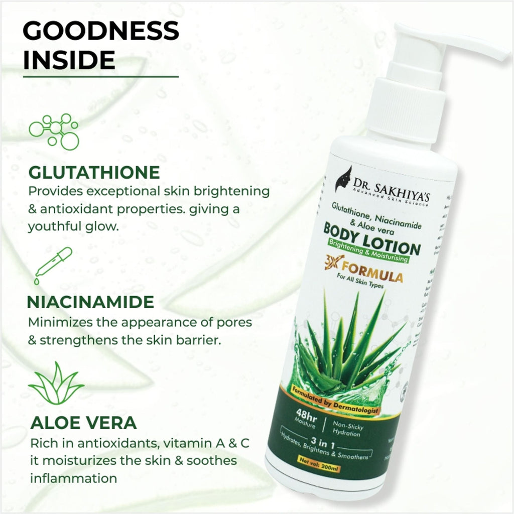 Dr.Sakhiya Body Lotion With Glutathione, Niacinamide & Aloe Vera - Distacart