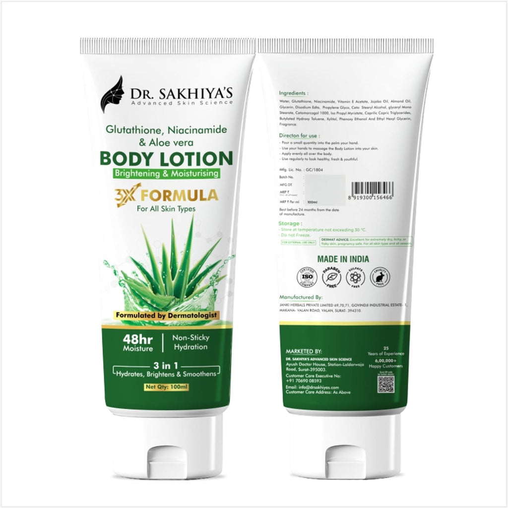 Dr.Sakhiya Body Lotion With Glutathione, Niacinamide & Aloe Vera - Distacart