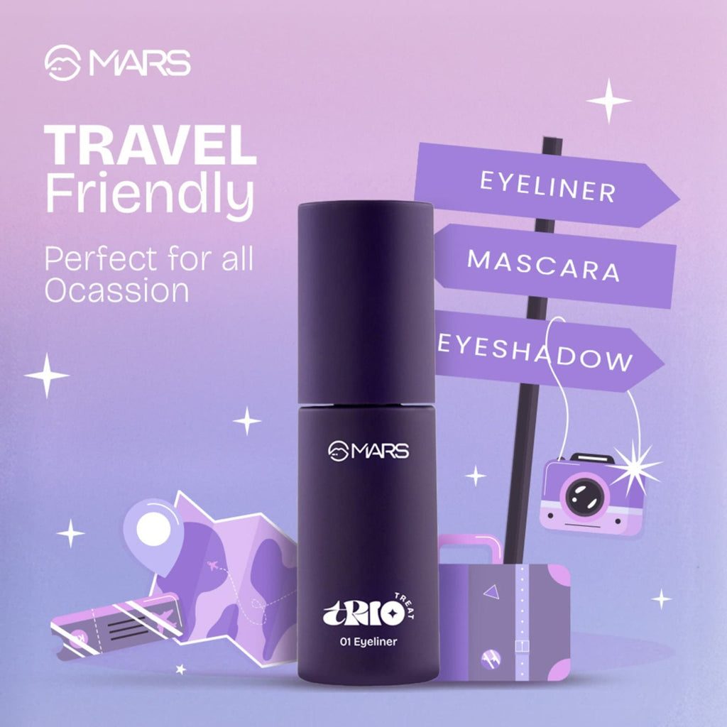 MARS Cosmetics Trio Treat, 3-In-1 Eye Makeup Kit With Eyeliner, Mascara & Eyeshadow