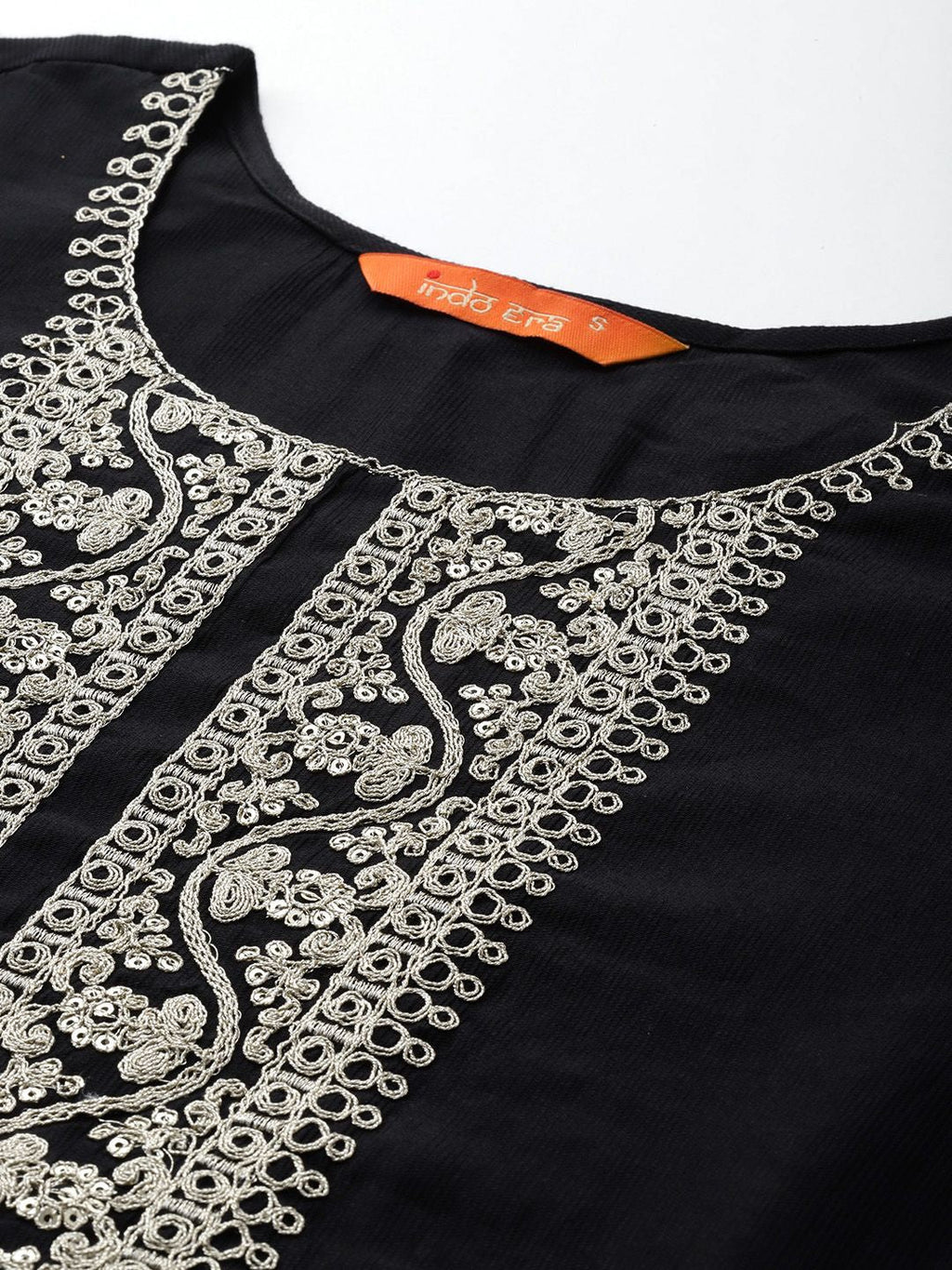 Indo Era Ethnic Motifs Zari Embroidered Liva Kurta With Trousers & Dupatta - Distacart