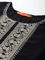 Indo Era Ethnic Motifs Zari Embroidered Liva Kurta With Trousers & Dupatta - Distacart