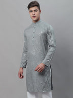 Sojanya Ethnic Motif Embroidered Sequined Work Pure Cotton Kurta
